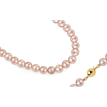 Náhrdelník Náhrdelník z přírodních růžových perel Zoya 8 mm PE142Y + dárkové balení LUXUS zdarma