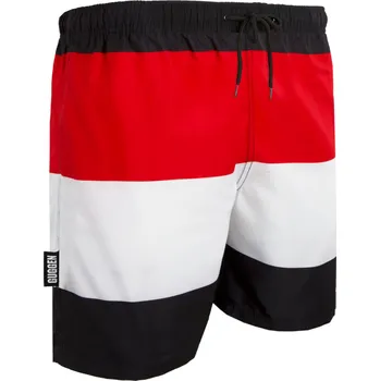 Pánské plavky GUGGEN MOUNTAIN Pánské plavecké kraťasy YSB597 2XL ČERNÁ|ČERVENÁ