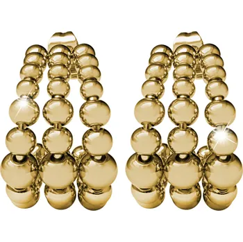 Módní doplněk JSB bijoux s.r.o. Zlaté ocelové náušnice trojité kreole z kuliček do postupu