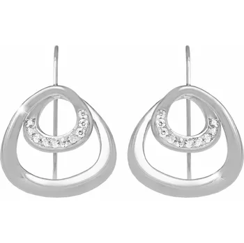Módní doplněk JSB bijoux s.r.o. Ocelové provlékací náušnice dvojitý zaoblený trojúhelník s krystaly Swarovski Crystal