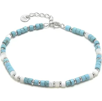Náramek 4U Stříbrný náramek s přírodním modrým howlitem