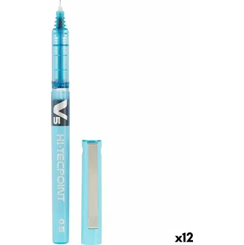Kuličkové pero na tekutý inkoust Pilot V-5 Hi-Tecpoint Světle modrá 0,5 mm (Pack 12 ks)