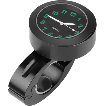 Motocyklové hodinky na řídítka z nerezové oceli Vodotěsné nárazuvzdorné s nočním viděním Přezka na 22/25 mm Odolné dlouhá životnost černá