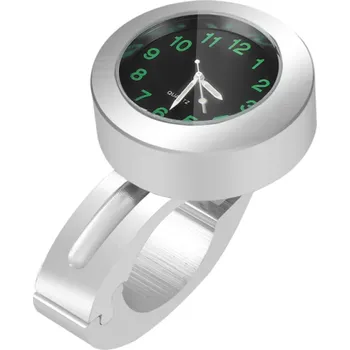 Motocyklové hodinky na řídítka z nerezové oceli Vodotěsné nárazuvzdorné s nočním viděním Přezka na 22/25 mm Odolné dlouhá životnost stříbrná