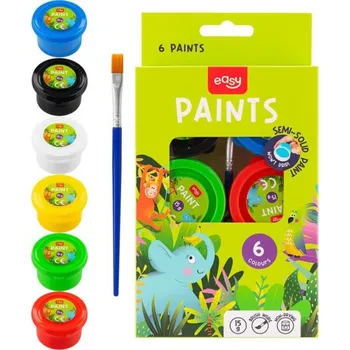 Vodová barva Easy Kids Plakátové barvy v kelímku 6 barev se štětcem