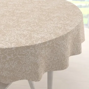ubrus Velký teflonový kulatý ubrus TF-097 Venezia pudrově béžový Ø 150 cm