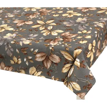ubrus Bellatex Ubrus EMA Listí šedá, béžová, hnědá, rozměr 120x160 cm