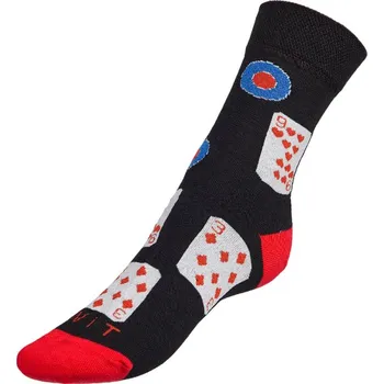 Dámské ponožky Bellatex Ponožky Karty černá, červená, rozměr 43-46