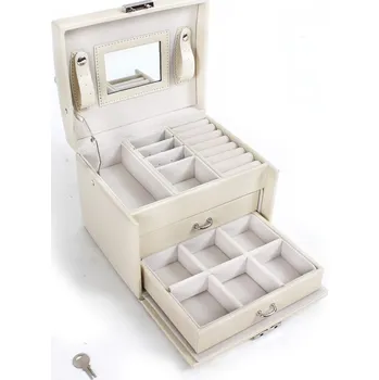 Šperkovnice Luxusní kožená šperkovnice krémová, 50602E