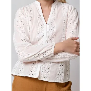 Oblečení a móda Sinsay - Bavlněná ažurová košile - bílá - 217FI-00X - 217FI-00X-S