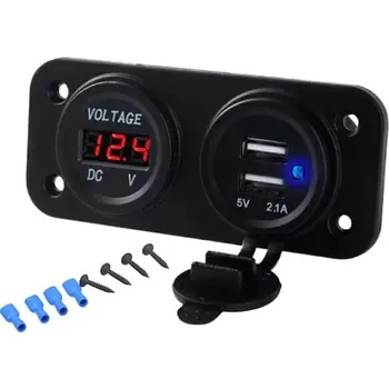 Auto elektroinstalace CL zásuvka dvojitá - 1x CL+1x USB