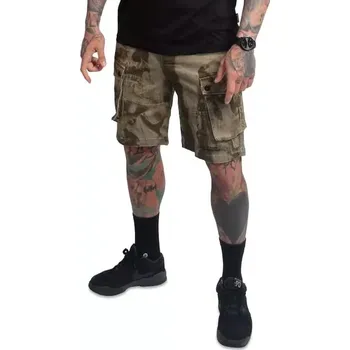 Pánské kraťasy Yakuza Cargo šortky CRASHED CSB 25048 Burnt Olive