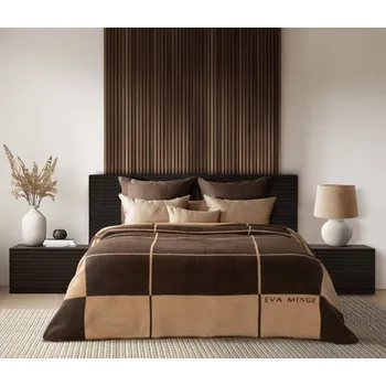 Přehoz na lůžko Deka ELEGANT 5 světle béžová / tmavě hnědá