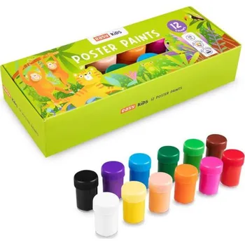 Výtvarná barva Easy Kids Plakátové barvy v kelímku 12 barev