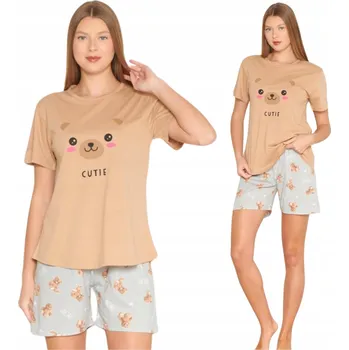 Dámské pyžamo BAVLNĚNÉ DÁMSKÉ PYŽAMO MORELLA KRÁTKÝ RUKÁV KRÁTKÉ ŠORTKY LETNÍ XXL