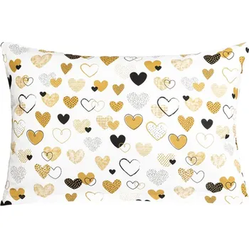Povlak na dekorativní polštářek Bellatex Povláček bavlna na zip Srdce hořčicová, černá, rozměr 40x60 cm