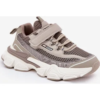 Dívčí tenisky Tenisky Sportovní Boty Dětské Na Suchý Zip Khaki Ronivelle Barva: Béžová, Velikost: 35