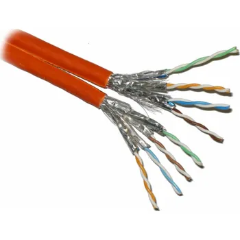 Síťový kabel PLANET kabel FTP, drát, Cat 5e, fyzicky 6A, 4p, LS0H, stíněný každý pár, Planet Elite, oranžový, Dca, balení 500m, TWIN