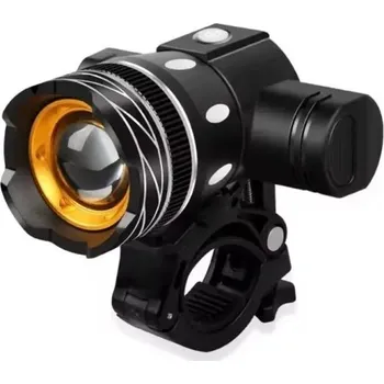 Cyklosvítilna LED světlomet na kolo 8 x 3,5 x 3 cm USB dobíjecí Přední světlo s nastavitelným zoomem IPX6 Vodotěsné 2400 mAh 10 W 1200 lm 3 režimy svícení