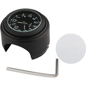 Vodotěsné hodinky na motorku s ciferníkem Příslušenství na řídítka 22–25 mm Moto hodiny s baterií Klíč a tlumič nárazů v balení černá