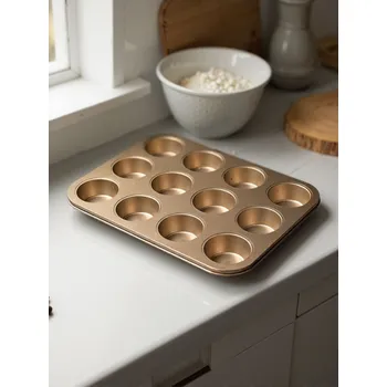 Nádoba na pečení Sinsay - Forma na pečení muffinů z uhlíkové oceli - zlatá - 840GL-RSG - 840GL-RSG-ONE