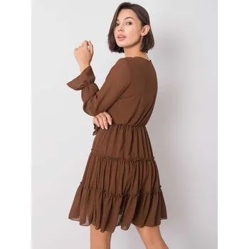 Dámské šaty Šaty DHJ SK 12310.61P hnědá jedna velikost