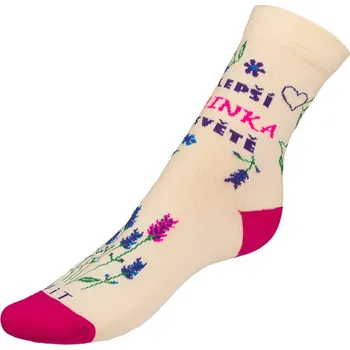 Dámské ponožky Bellatex Ponožky Maminka růžová, smetanová, fialová, rozměr 39-42