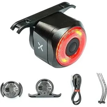 Cyklosvítilna Zadní červené světlo na kolo 3,4 x 3,4 cm USB-C dobíjecí LED IPX6 Voděodolné brzdové světlo Automatické zapnutí 4 režimy 300mAh baterie