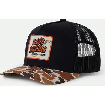 Kšiltovka Kšiltovka z Brixton - Bass Brains Gone Fishin Trucker Hat - černá