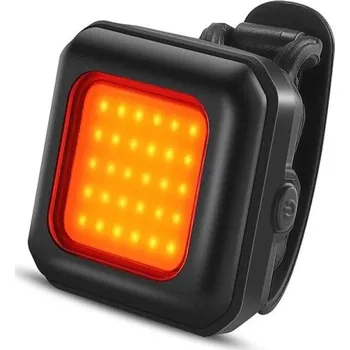 Cyklosvítilna Zadní světlo na kolo 4 x 4 x 1,8 cm COB LED 50 lm USB-C dobíjecí IPX45 Voděodolná cyklistická svítilna 3 režimy Dlouhá výdrž 250mAh baterie černá