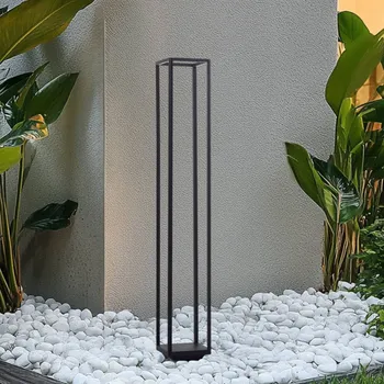 Venkovní osvětlení Světlo Lucande LED na cestu Thorvid, výška 120 cm, černá barva černá, průhledná 1 x 8 W LED - Doprava zdarma