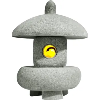 Zahradní dekorace Venkovní soška s LED světlem 6,4 x 8 cm Dekorace na zahradu Pískovcový materiál Teple bílé světlo Odolná venkovní LED figurka