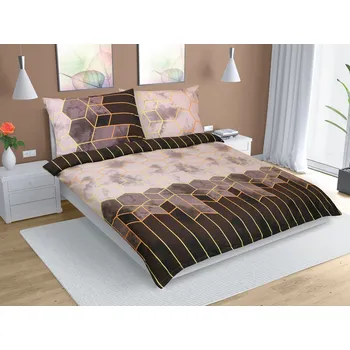 Povlečení Bellatex Povlečení bavlna na dvoudeku Plástev hnědá, rozměr 1ks 200x220, 2ks 70x90 cm (200 cm šířka x 220 cm délka prodloužená)