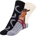 Bellatex Ponožky dětské Kůň+podkovy hnědá, béžová, šedá, rozměr 20-24