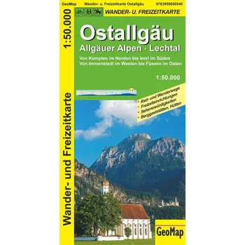 Ostallgäu, Allgäuer Alpen, Lechtal Wander- und Freizeitkarte