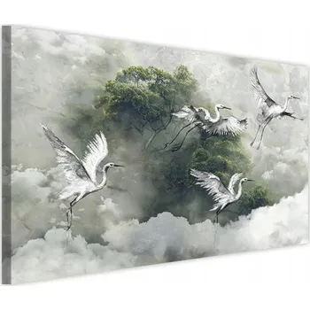 Obraz Obraz na plátně obrazy na zeď do obýváku Jeřábi 80x120cm