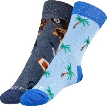 Dámské ponožky Bellatex Ponožky dětské Piráti modrá, šedá, rozměr 30-34