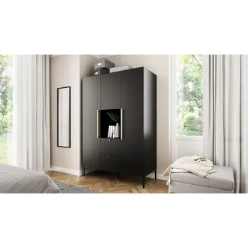 Šatní skříň Nábytek PEGAS s.r.o. Skříň LANZZI 120, Černý Mat Černý Mat