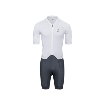 cyklistický dres KALAS PASSION Z5 | Kombinéza krátký rukáv BRIOS | White/Grey | Velikost: 5
