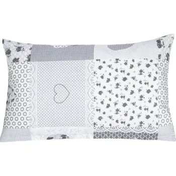 Povlak na dekorativní polštářek Bellatex Povláček bavlna na zip Srdce šedá, rozměr 50x70 cm