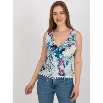 Dámská košile Halenka AT BZ 2202B.70 bílá a modrá M/L