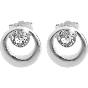 Módní doplněk JSB bijoux s.r.o. Náušnice puzety z bižuterní slitiny kruh s jedním krystalem Swarovski Crystal