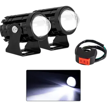 Osvětlení pro motocykl 2ks Motocyklové LED světlomety 12V 3000 lm Odolné IP67 Vodotěsné Přídavné světlomety s vypínačem Noční jízda Silniční i terénní použití studená bílá