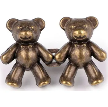 Ozdobné zapínání / zkracovač bez šití 20x40 mm, barva 3 staromosaz