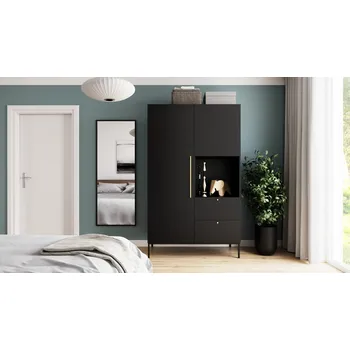 Šatní skříň Nábytek PEGAS s.r.o. Skříň LANZZI 135,Černý Mat Černý Mat