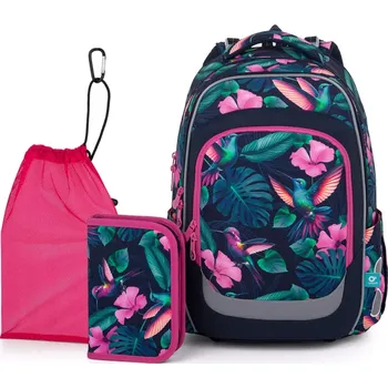 Školní batoh s kolibříky Topgal LORI 25008 SET MEDIUM