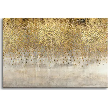 Obraz Stylový Elegantní Obraz Zlaté Kapky Béžová Interiér Glamour Moderní 80x120
