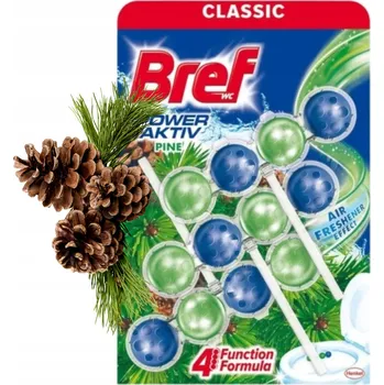 WC čistič Bref Power Aktiv Goooals Svěží Borovice 3x50g