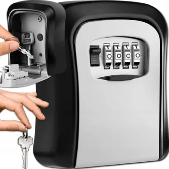 Trezor KOVOVÝ SEJF NA KLÍČE, KÓD, MONTÁŽ NA ZEĎ - PENÍZE, KARTY, ÚSCHOVNA, SCHRÁNKA, ŠIFRA