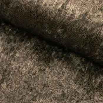 Zamat Velvet digital - Hadí kůže khaki